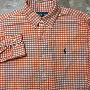 Polo Ralph Lauren Shirt Mens 15 32 33 Gingham Oxford Classic Long Sleeve OCBD